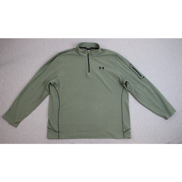 Under Armour Long Sleeve Men's XL Green Fleece 1/4 Zip Mock Neck Pullover - Picture 1 of 6